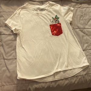 White Christmas kitten t-shirt